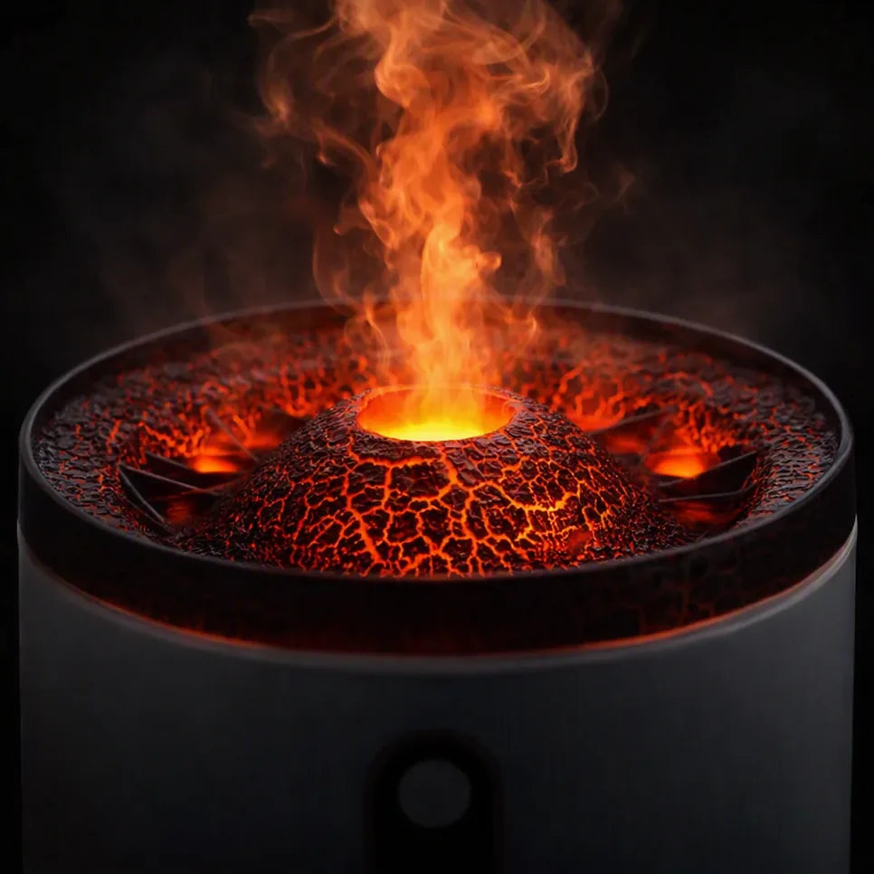 Närbild på Vindren Volcanic Flames flameffekt