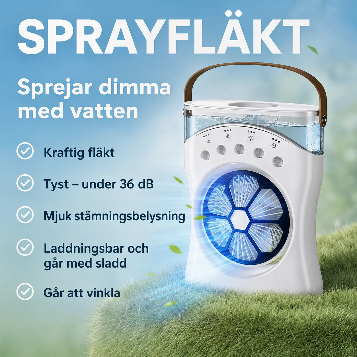 Vindren Minifläkt – Sval, tyst bris var du än är