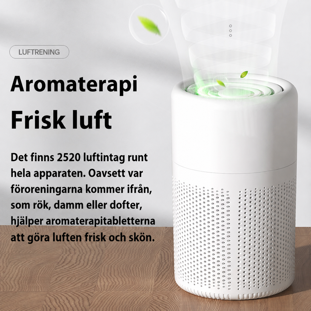 Vindren mini luftrenare i användning hemma