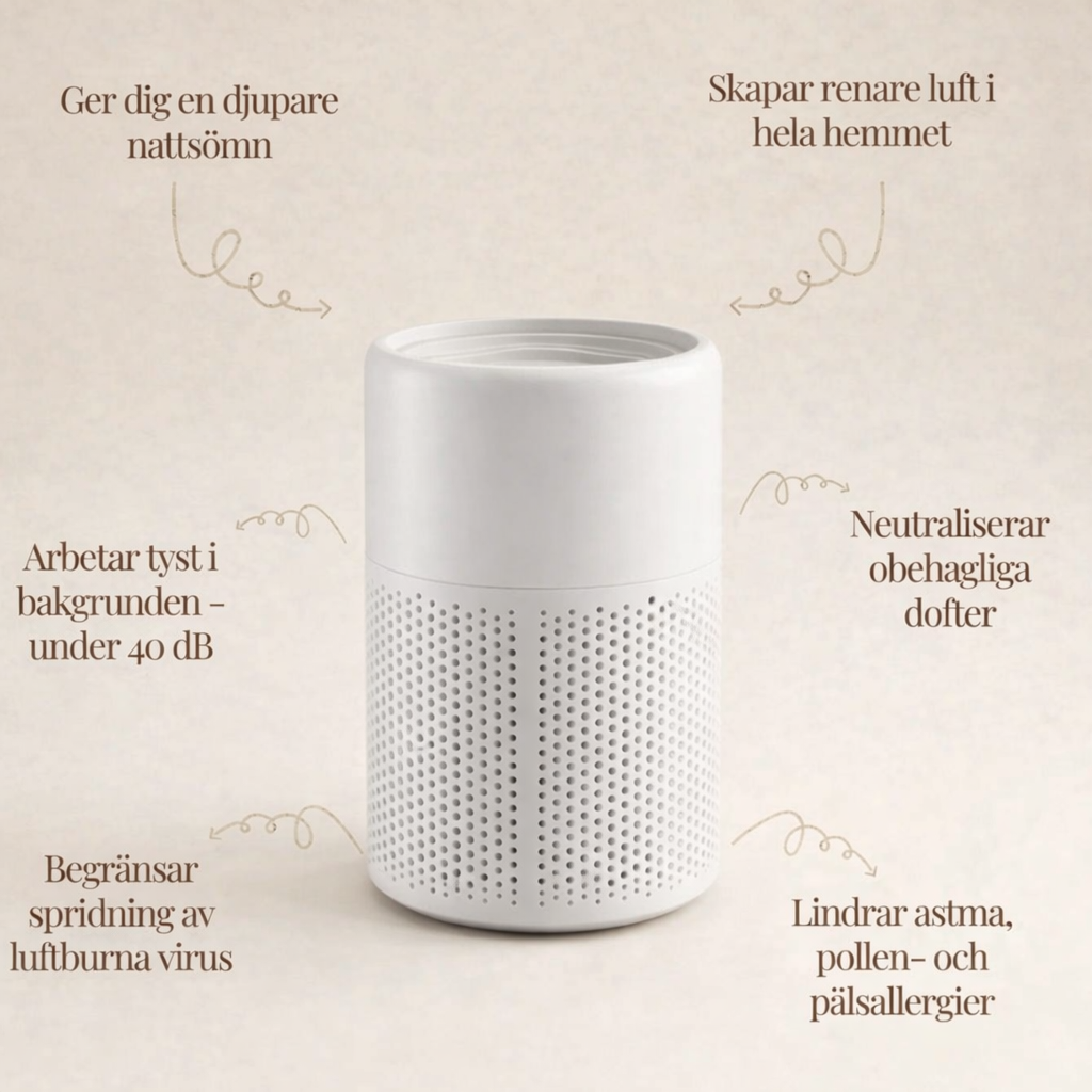 Vindren mini luftrenare med HEPA-filter