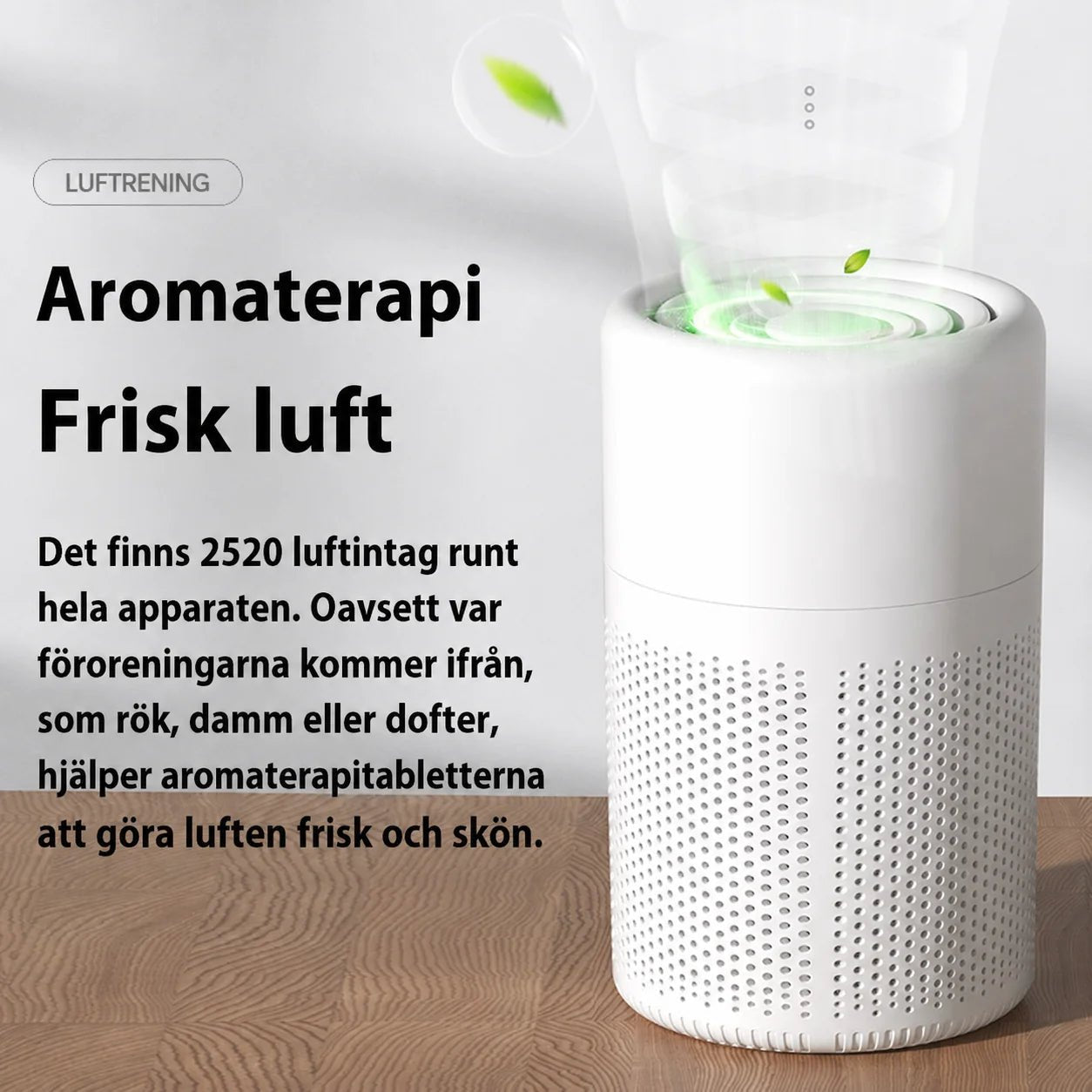 Vindren mini luftrenare för sovrum och kontor